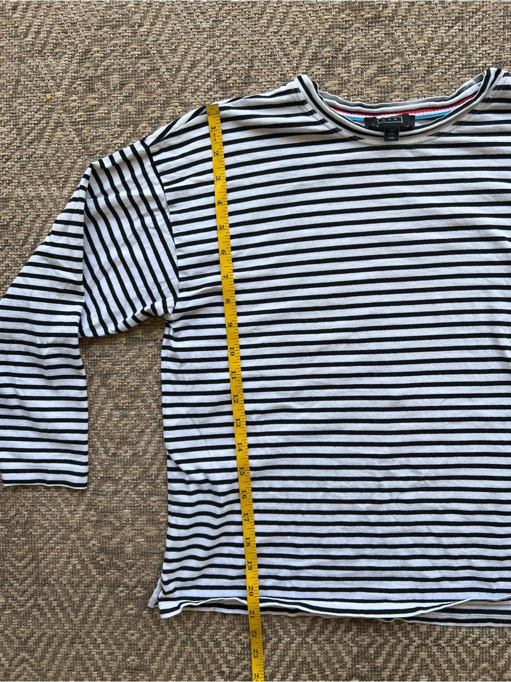 AYR The French Fry Shirt Black White Striped Button Down Womens XS‎ - Picture 9 of 11